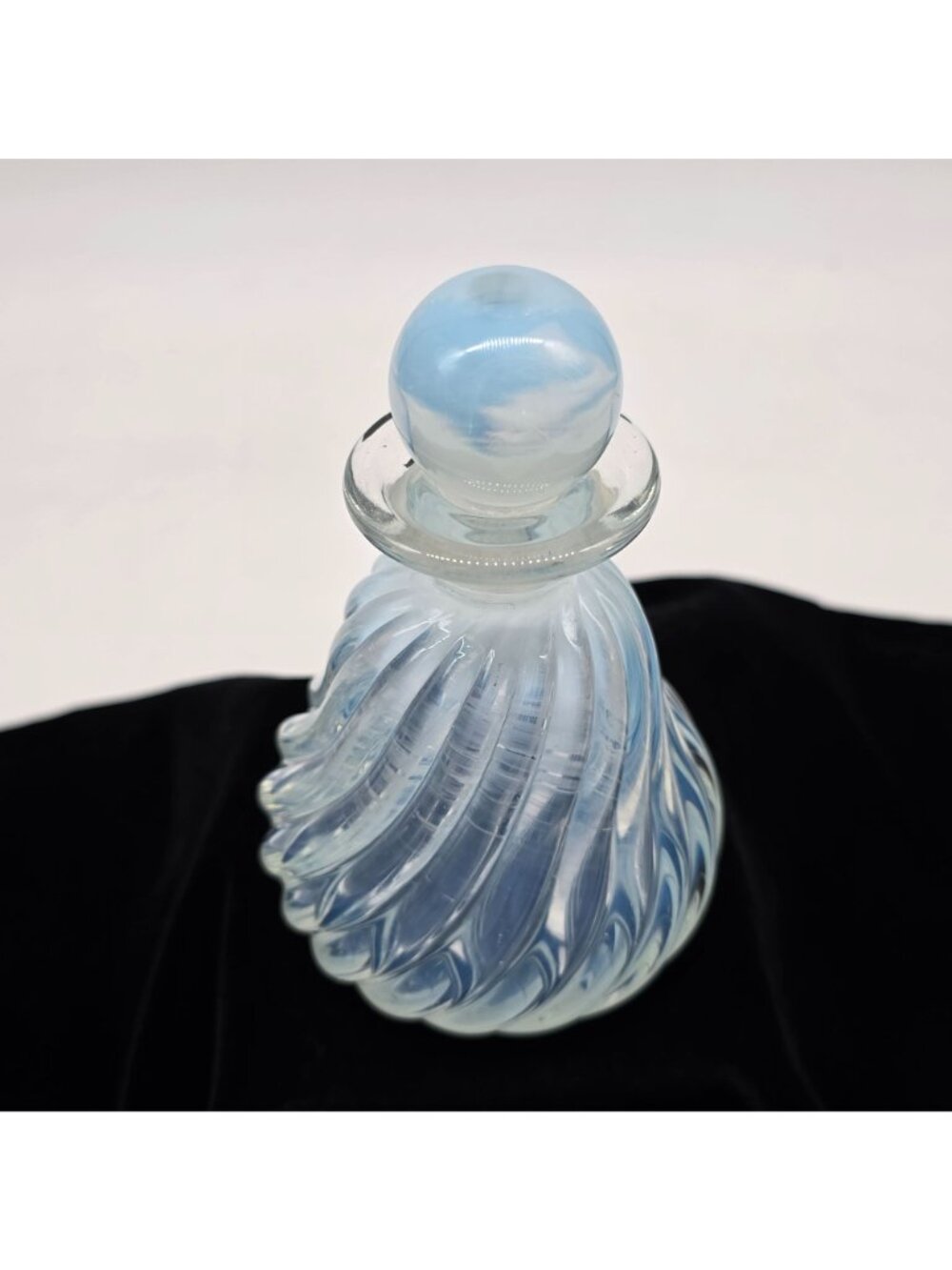 VTG MCM Murano Archimede Seguso Opalescent Blue Perfume Bottle - Picture 6 of 10